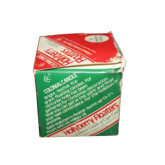 Vintage Holly Berry Floating Candles Colonial Candle Round Tea Light Set Of 5 - Picture 3 of 4